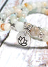 Boho Bracelet, Layers Green Amazonite Mala Mantra Lotus